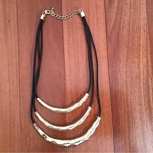 Gold and Black Multi-Strand Necklace